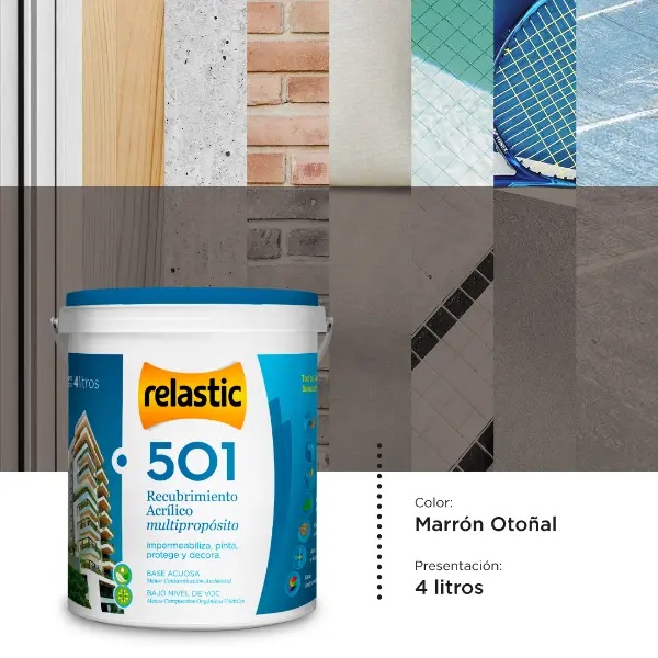 [501MG4] 501 Recubrimiento Multipropósito Mate (Marrón Grisado, 4 Litros)