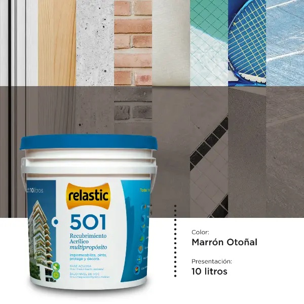 [501MG10] 501 Recubrimiento Multipropósito Mate (Marrón Grisado, 10 Litros)