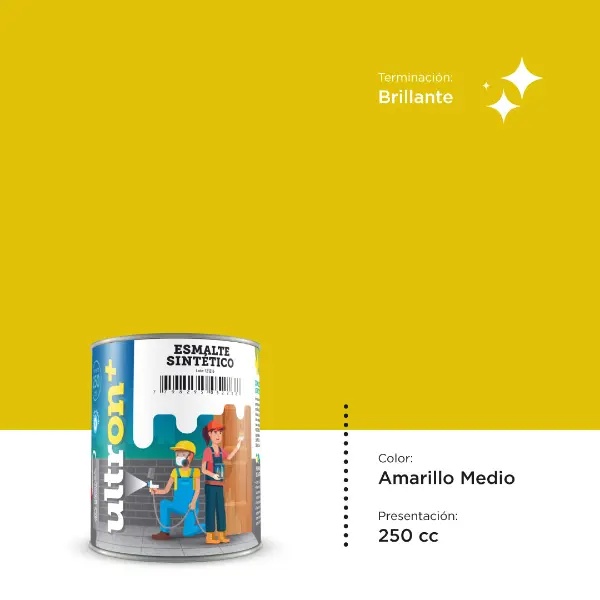 [UA250] Ultron Esmalte Sintetico (Amarillo Medio, 0.25 Litro)